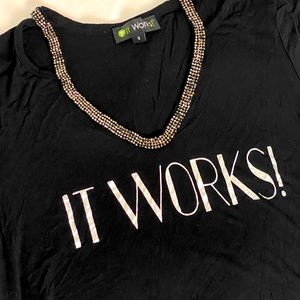 3/$27 ITWORKS! Jeweled-collar Shirt
